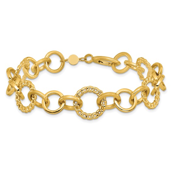 Leslie's 14K Polished Fancy Circle Link Bracelet