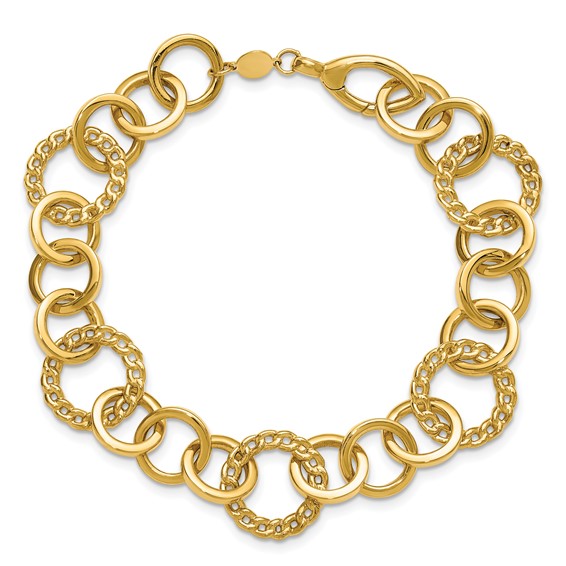 Leslie's 14K Polished Fancy Circle Link Bracelet