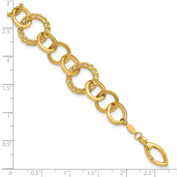 Leslie's 14K Polished Fancy Circle Link Bracelet