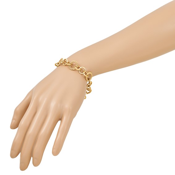 Leslie's 14K Polished Fancy Circle Link Bracelet