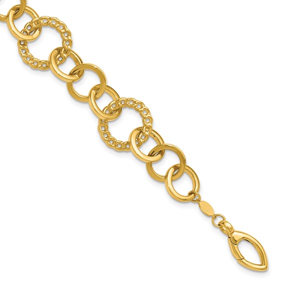 Leslie's 14K Polished Fancy Circle Link Bracelet