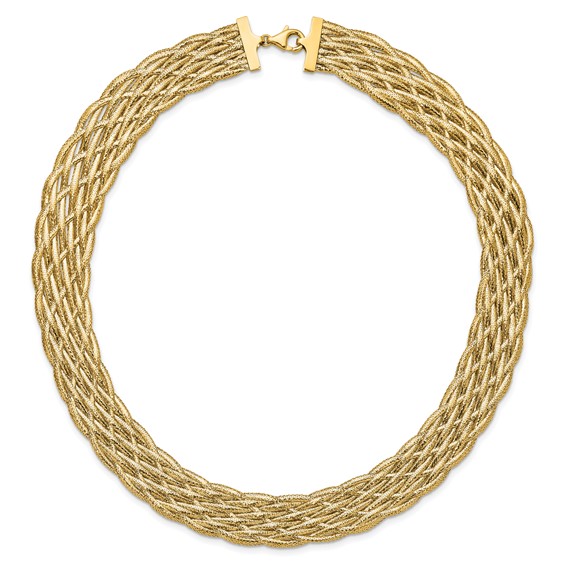 Leslie's 14K Polished Braided Mesh Necklace