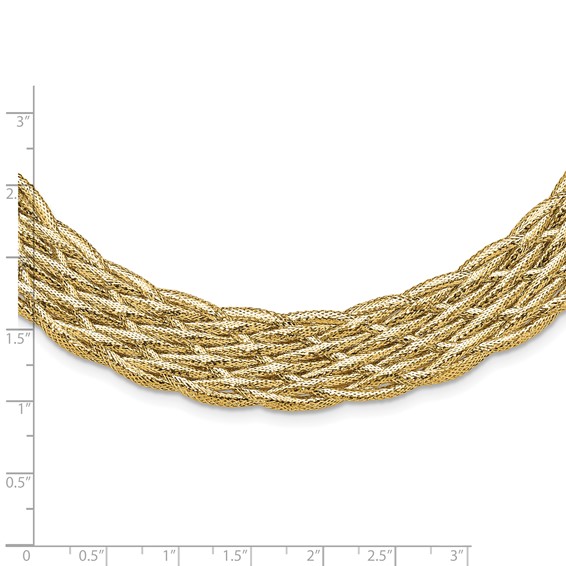 Leslie's 14K Polished Braided Mesh Necklace
