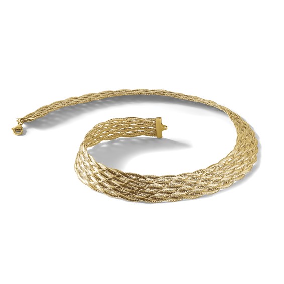 Leslie's 14K Polished Braided Mesh Necklace