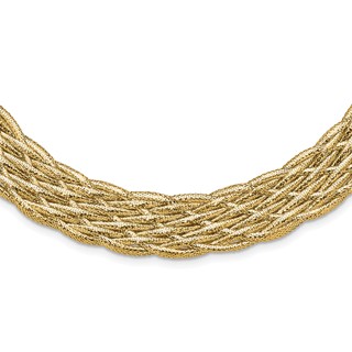 Leslie's 14K Polished Braided Mesh Necklace