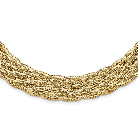 Leslie's 14K Polished Braided Mesh Necklace