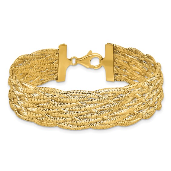 Leslie's 14K Polished Braided Mesh Bracelet