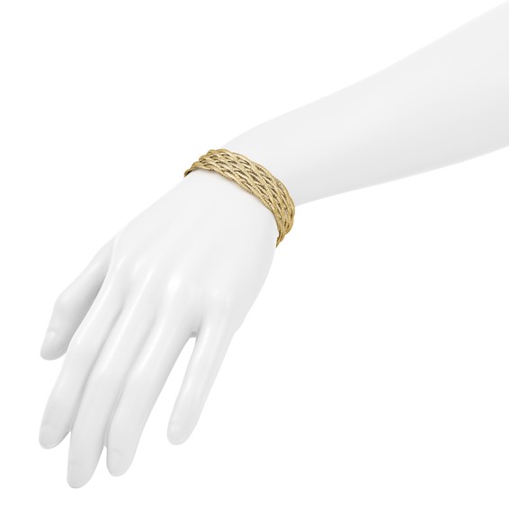 Leslie's 14K Polished Braided Mesh Bracelet