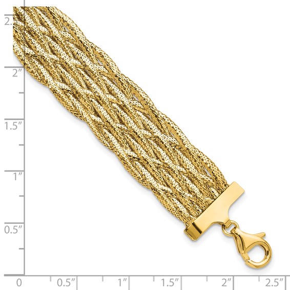 Leslie's 14K Polished Braided Mesh Bracelet