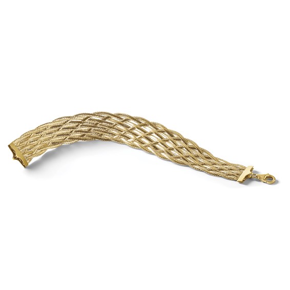 Leslie's 14K Polished Braided Mesh Bracelet