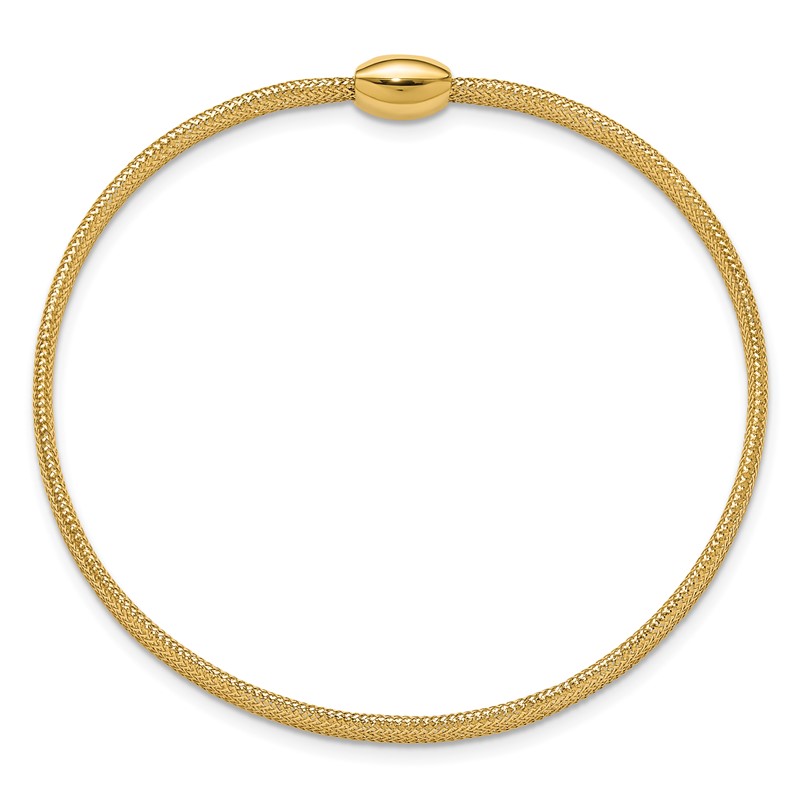 14K Polished Onyx Mesh Slip-on Stretch Bracelet
