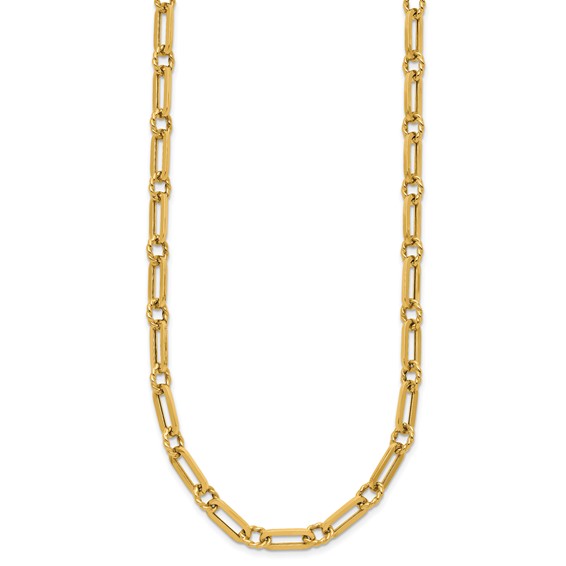 Leslie's 14K Polished and Twisted Fancy Link Toggle Necklace