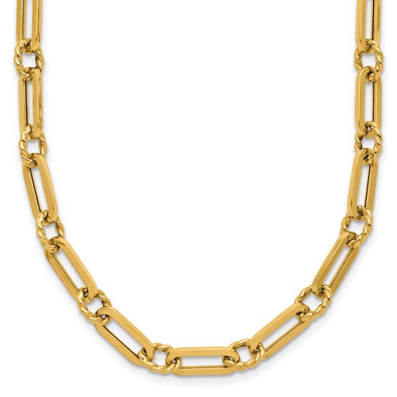 Leslie's 14K Polished and Twisted Fancy Link Toggle Necklace