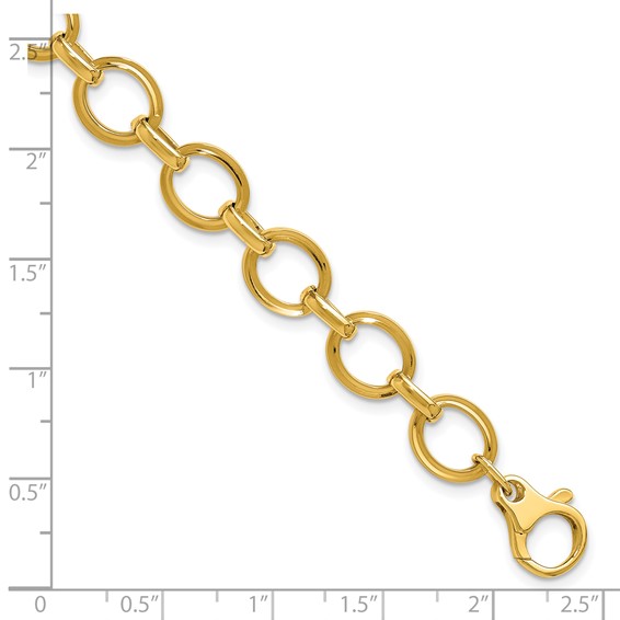 Leslie's 14K Polished and Grooved Fancy Link Bracelet