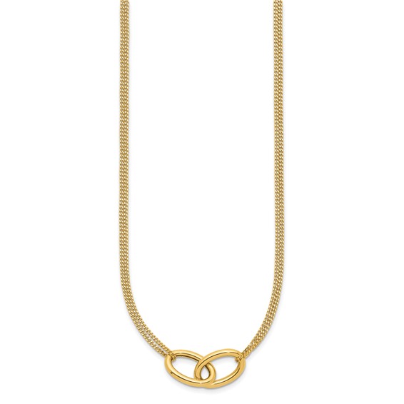 Leslie's 14K Polished intertwined Ovals 2-Strand w/1in ext. Necklace