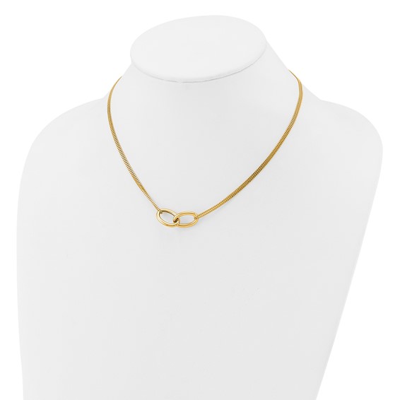 Leslie's 14K Polished intertwined Ovals 2-Strand w/1in ext. Necklace
