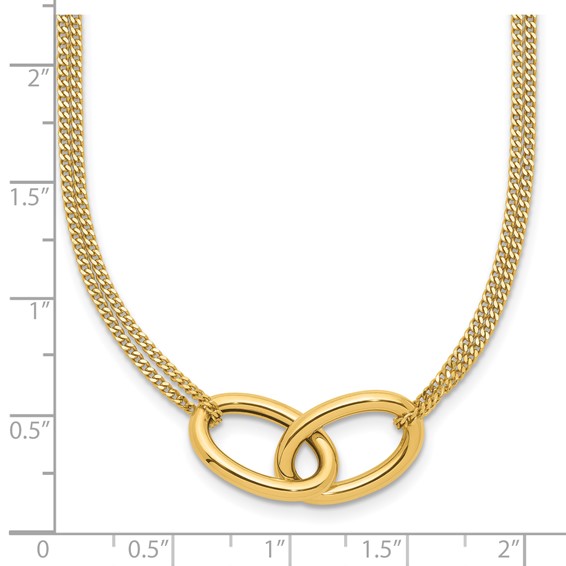 Leslie's 14K Polished intertwined Ovals 2-Strand w/1in ext. Necklace