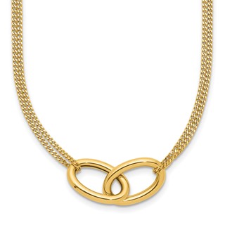 Leslie's 14K Polished intertwined Ovals 2-Strand w/1in ext. Necklace