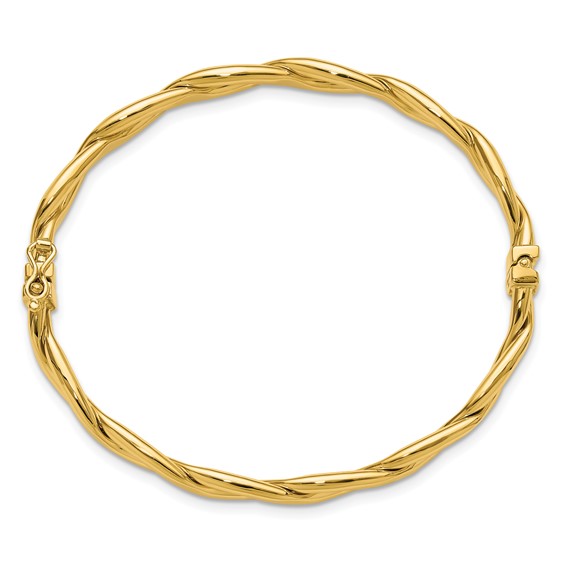 Leslie's 14K Polished Fancy Intertwined Hinged bangle