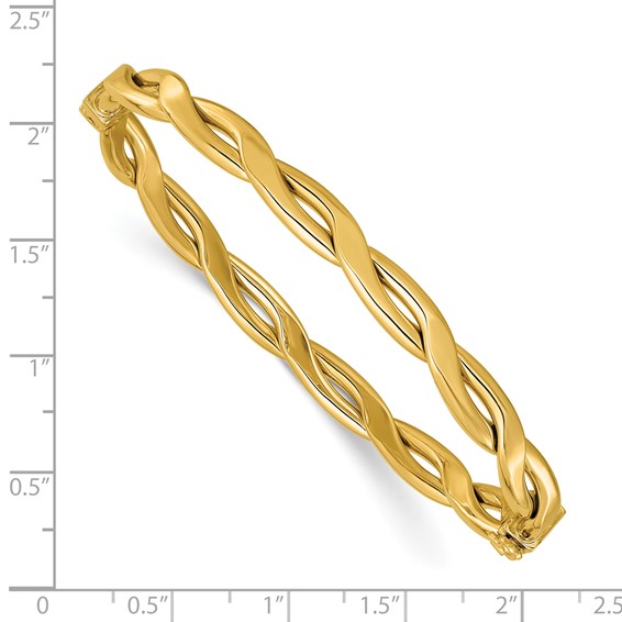 Leslie's 14K Polished Fancy Intertwined Hinged bangle