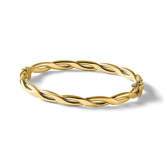 Leslie's 14K Polished Fancy Intertwined Hinged bangle