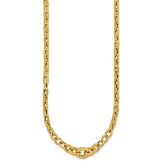 Leslie's 14K Polished Fancy Graduated Link Necklace