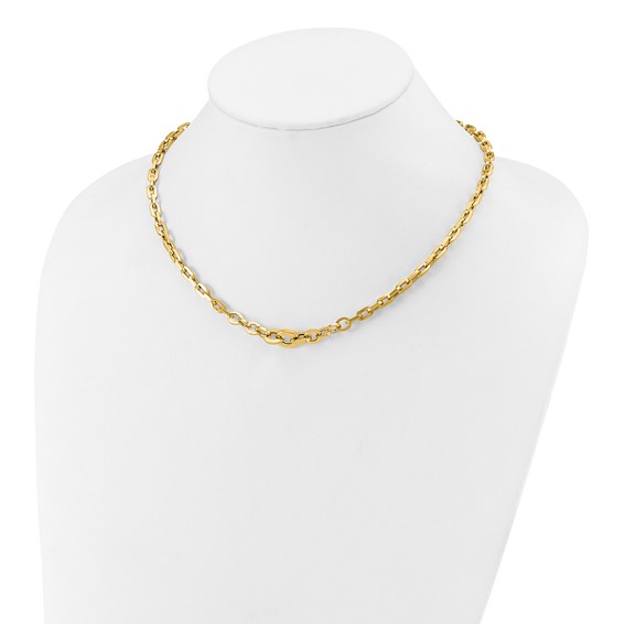 Leslie's 14K Polished Fancy Graduated Link Necklace