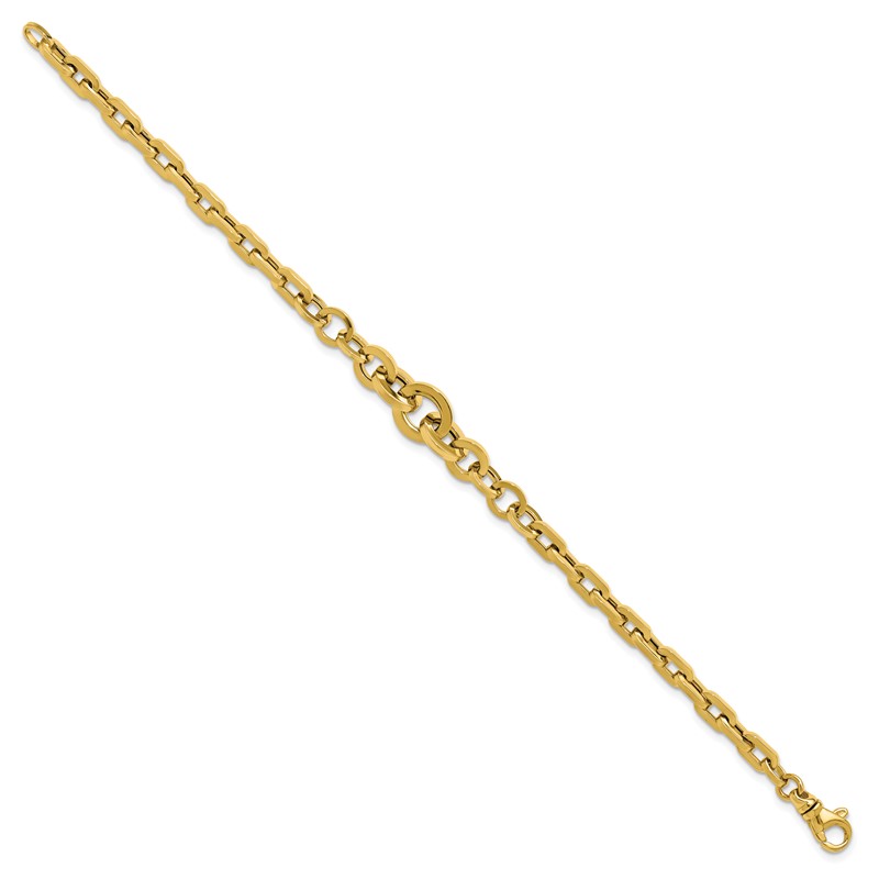14K Polished Fancy Graduated Link Bracelet