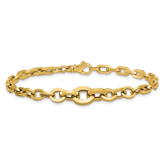 Leslie's 14K Polished Fancy Graduated Link Bracelet