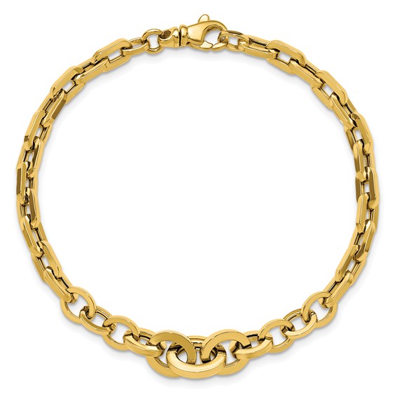 Leslie's 14K Polished Fancy Graduated Link Bracelet