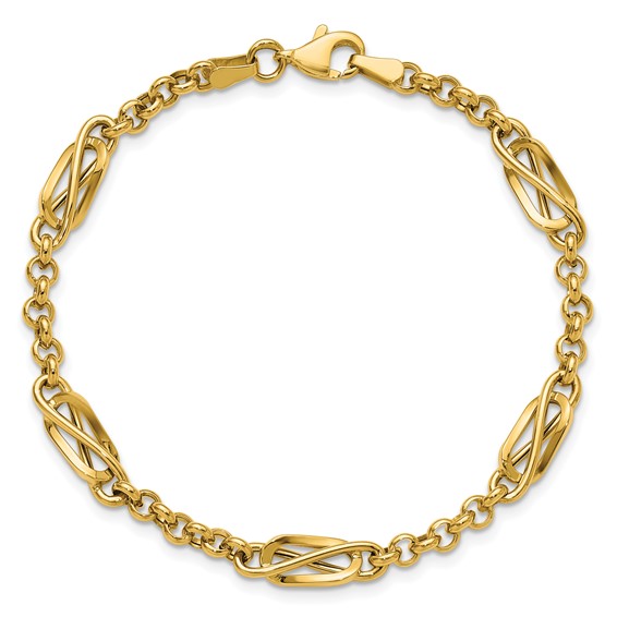 Leslie's 14K Polished Fancy Link Bracelet