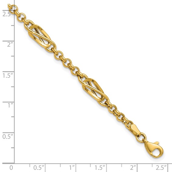 Leslie's 14K Polished Fancy Link Bracelet