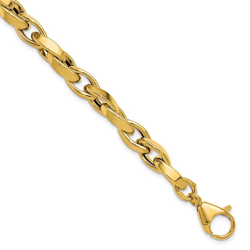 14K Polished Fancy Twisted Link Bracelet