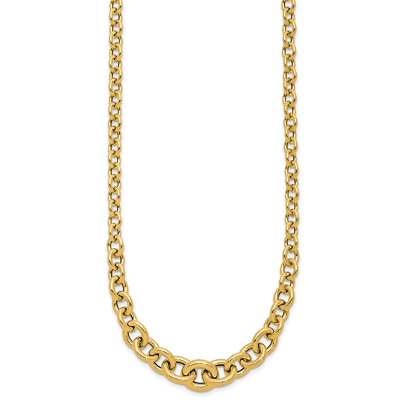 Leslie's 14K Polished Fancy Graduated Circle Link Necklace