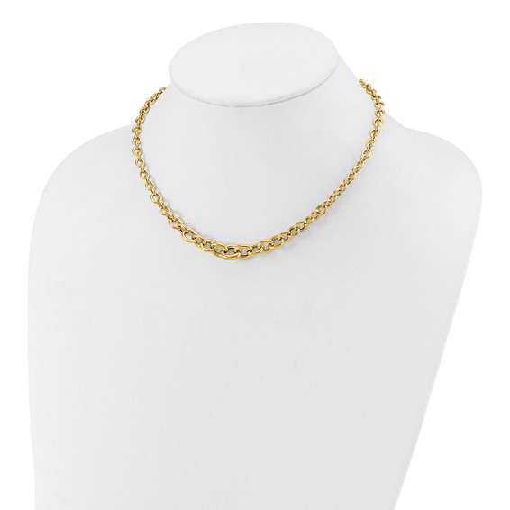 Leslie's 14K Polished Fancy Graduated Circle Link Necklace