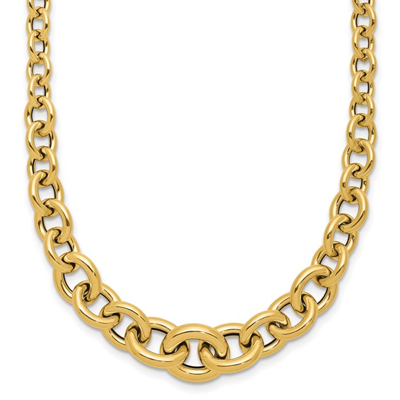 Leslie's 14K Polished Fancy Graduated Circle Link Necklace