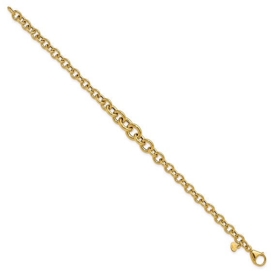 Leslie's 14K Polished Fancy Graduated Circle Link bracelet