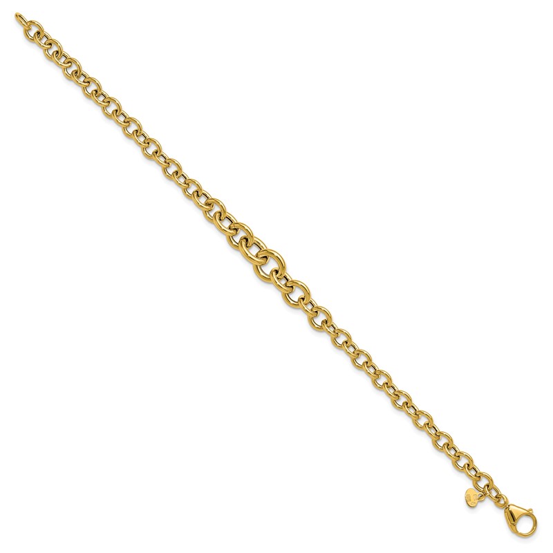 14K Polished Fancy Graduated Circle Link bracelet