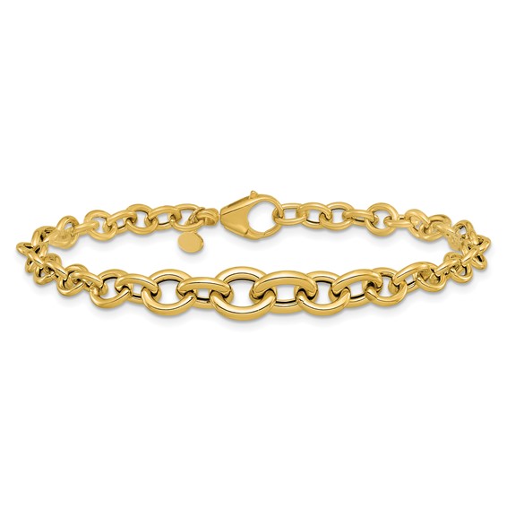 Leslie's 14K Polished Fancy Graduated Circle Link bracelet