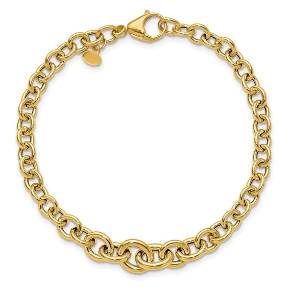 Leslie's 14K Polished Fancy Graduated Circle Link bracelet