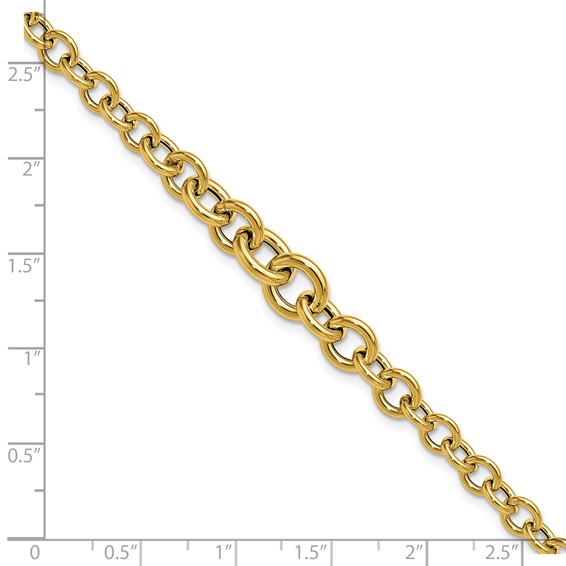 Leslie's 14K Polished Fancy Graduated Circle Link bracelet