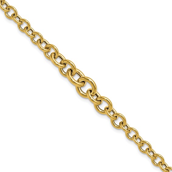 Leslie's 14K Polished Fancy Graduated Circle Link bracelet