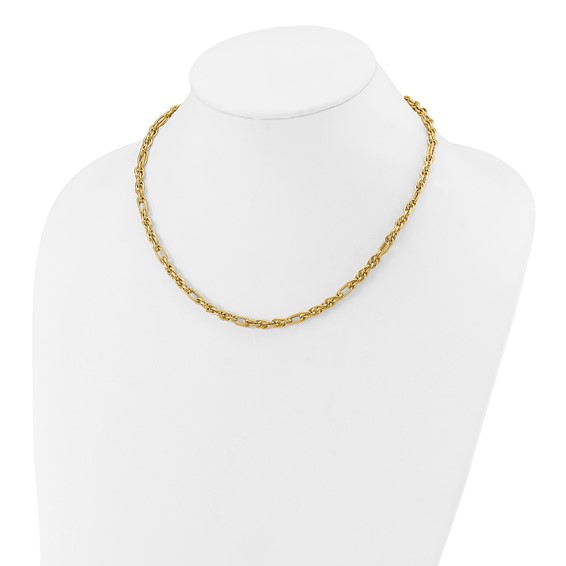 Leslie's 14K Polished and Textured Fancy Link Necklace