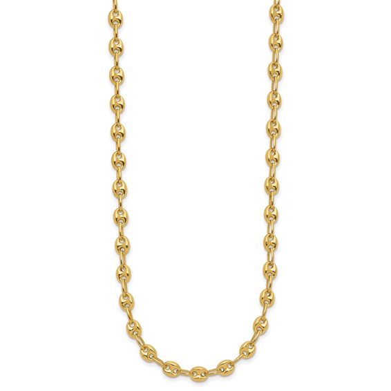 Leslie's 14K Polished Puffed Mariner Link Necklace