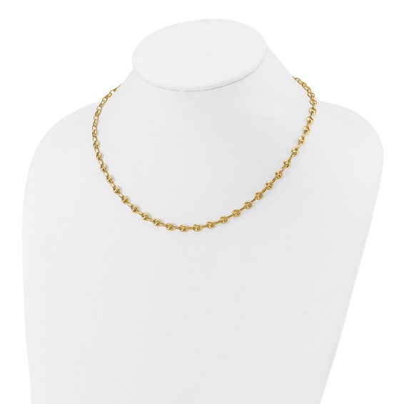 Leslie's 14K Polished Puffed Mariner Link Necklace