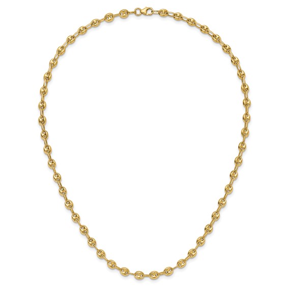 Leslie's 14K Polished Puffed Mariner Link Necklace