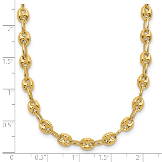 Leslie's 14K Polished Puffed Mariner Link Necklace