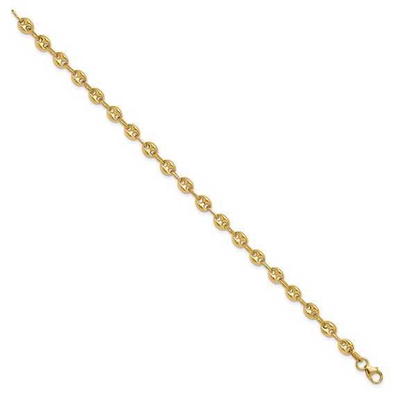 Leslie's 14K Polished Puffed Mariner Link Bracelet