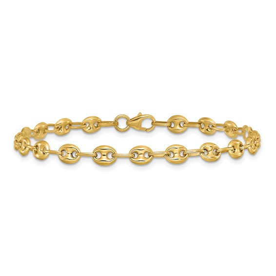 Leslie's 14K Polished Puffed Mariner Link Bracelet
