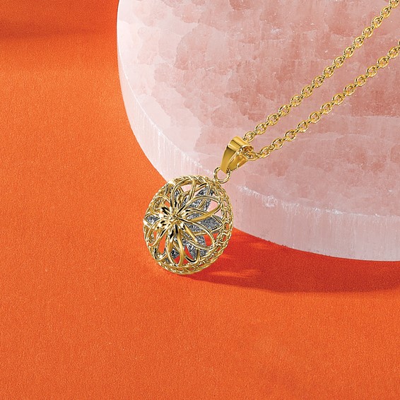 Leslie's 14K Two-tone Polished and Diamond-cut Fancy Pendant